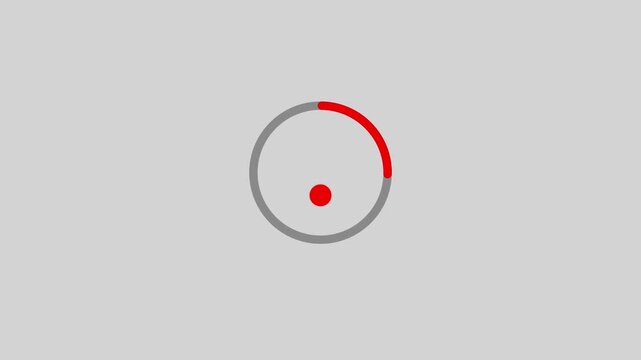Red Wi-Fi signal icon with circular loading progress bar on white  background. Connecting to wireless network animation, internet signal buffering and loading loop 4k stock video. 
