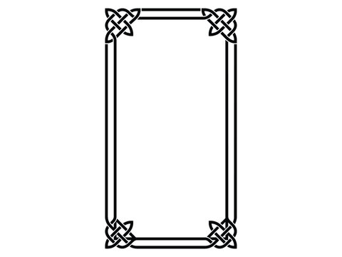 Celtic knot frame border design with rectangular structure for certificate layout.