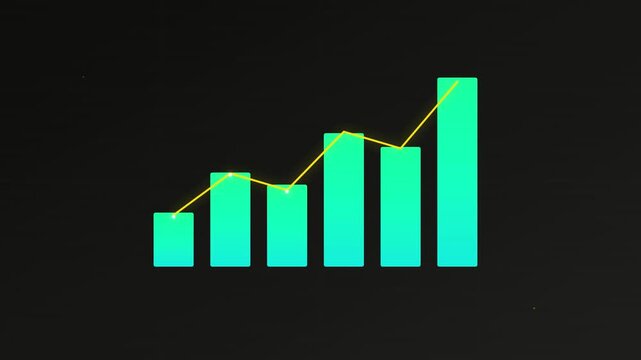 analysis growth chart icon with rising statistical lines