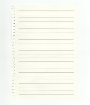 Ruled paper becomes a ready-made writing surface for school notes and message layouts, pairing a removed spiral edge with generous blank space for study materials, reminders and printable text