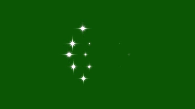 Animated shooting star video with twinkling stars background in a green sky. glowing shinning twinkle stars,glowing shinning twinkle stars,magical starry sky with twinkling stars,twinkle stars at sky