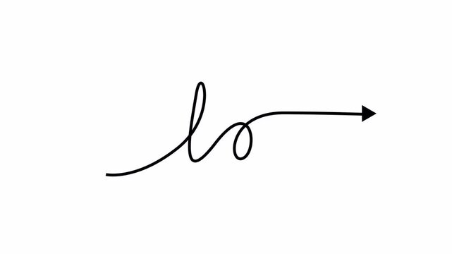  Hand Drawn Squiggle Arrow Left Right Animation Alpha Channel 4K