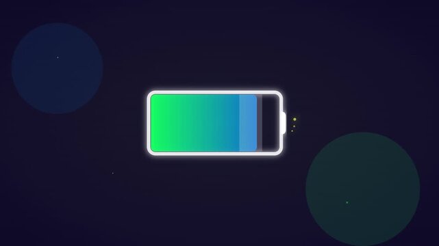 battery charging energy icon with scrolling power levels