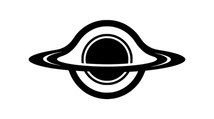 Black hole icon with planetary rings © Pwqer