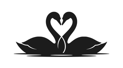 Two swans forming a heart shape © Pwqer