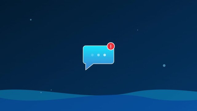 blue chat icon with morphing message bubble waves