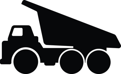 Silhouette vector heavy duty dumper truck for construction site design © Thidul Islam