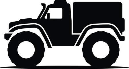 Silhouette vector offroad rugged truck vehicle icon graphic art design © Thidul Islam