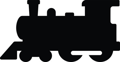Silhouette vector steam locomotive engine for classic railway transport graphic design © Thidul Islam