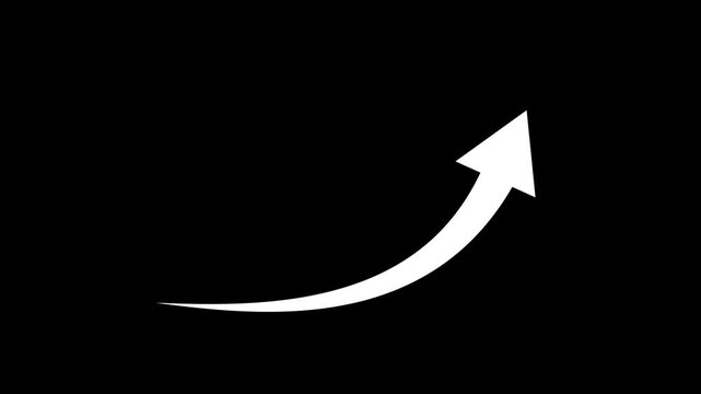 black curve arrow icon on transparent background. flat style. arrow icon for your web site design, logo, app, UI. arrow indicated the direction symbol. curved arrow sign.4k motion graphics video