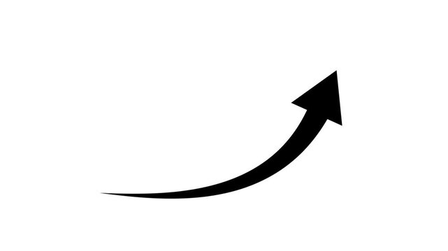 black curve arrow icon on transparent background. flat style. arrow icon for your web site design, logo, app, UI. arrow indicated the direction symbol. curved arrow sign.4k motion graphics video