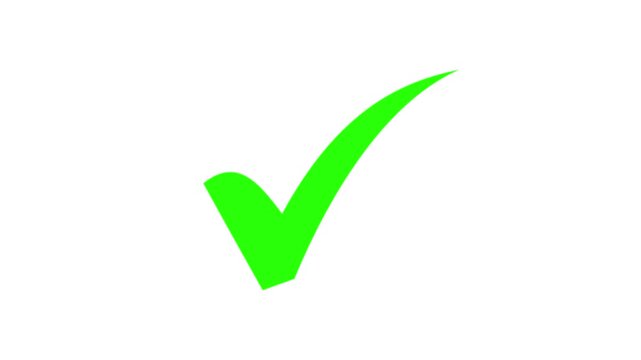 green check mark transparent background .4k motion graphics video animation