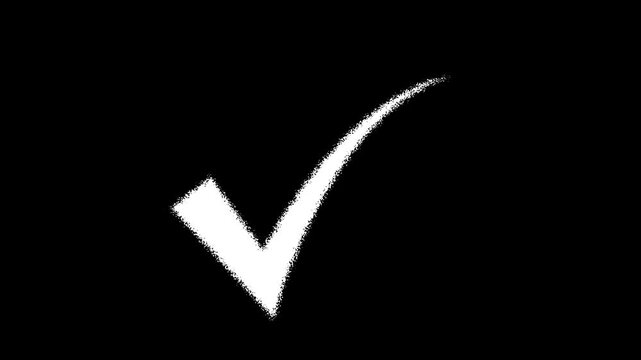 Glowing check mark VIDEO type for apps, website, web, UI, logo, designs.4k motion graphics video animation