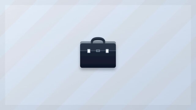 briefcase business work icon with scrolling corporate stripes