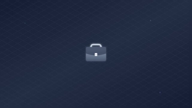 Briefcase Business Icon In Modern Slate Blue Grid