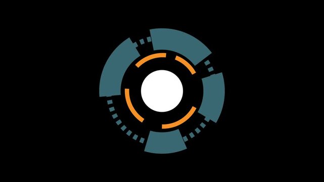 Abstract Futuristic HUD Circle Animation with Alpha Channel