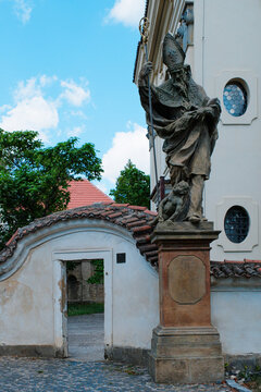 Majestic Baroque Stone Sculpture and Religious Monument at Lysa nad Labem Castle