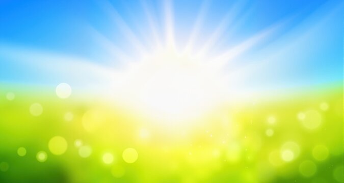 Nature sunny abstract summer background with sun
