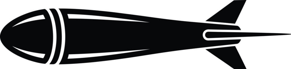 Fototapeta premium Silhouette vector weapon missile projectile isolated on simple creative design