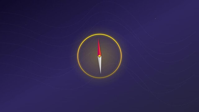 compass navigation direction icon with spinning needle motion