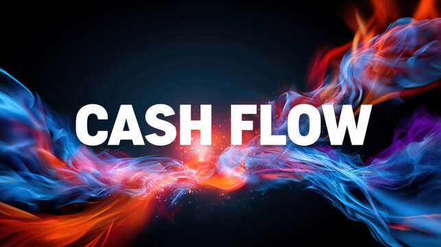 Dynamic Cash Flow Concept with Colorful Energy Waves and Text