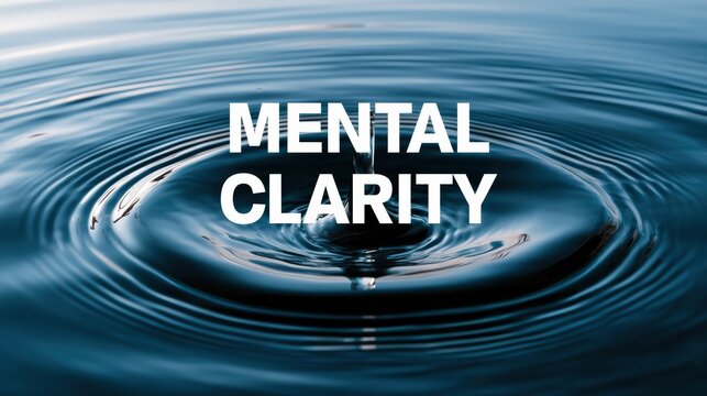 Mental Clarity Concept with Water Ripple Effect on Reflective Surface