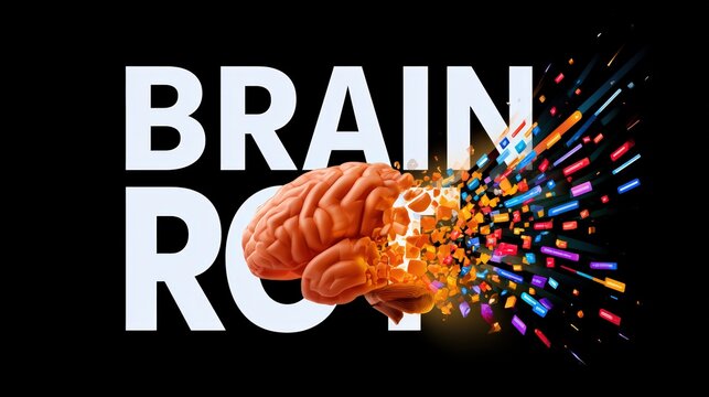 Brain Roi Concept with Exploding Human Organ and Data Streams