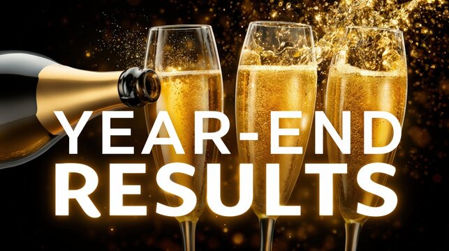 Celebrating Business Year-end Results with Champagne Toast