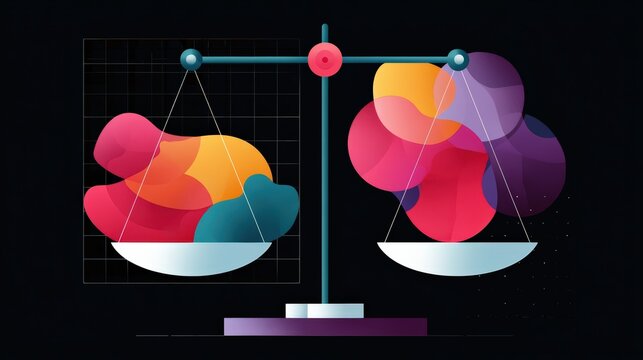 Balancing Creative Ideas with Different Shapes and Vibrant Colors