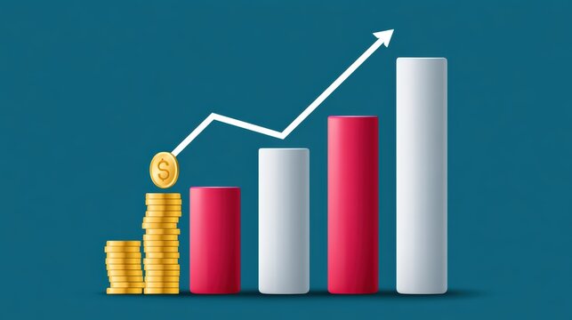 Financial Growth and Business Success Concept with Rising Chart
