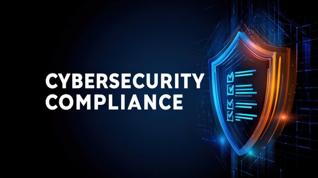 Cybersecurity Compliance Shield Protecting Digital Information 