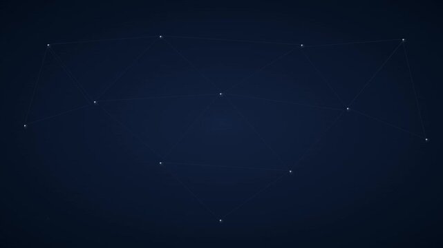 Corporate Navy Delaunay Grid With Silver Node Highlights