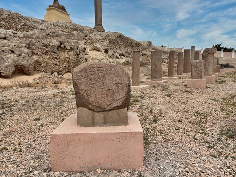 A view of the Pompey's Pillar in Alexandria, Egypt.