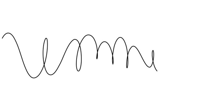 Clean and modern motion graphics showing a continuous single line forming horizontal squiggles perfect abstract asset for video editors, transitions, branding minimal design, creative animation video
