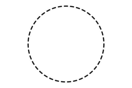 Simple black dashed circle shape icon with a round outline