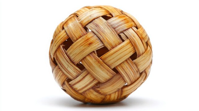 Traditional rattan sepak takraw ball isolated on white background.