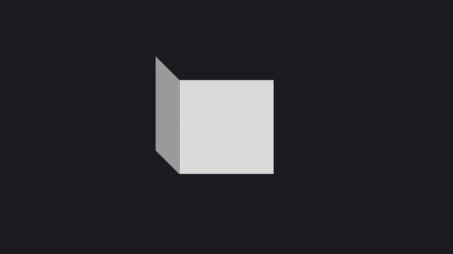 Minimalist 3 d 4k white cube rotating animation on dark background, for modern motion, and abstract projects