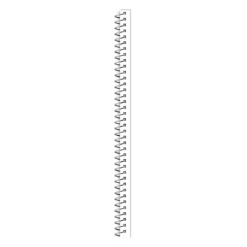 Metal spiral binder realistic vector illustration, metallic bound wire rings spring, binding coils with square holes