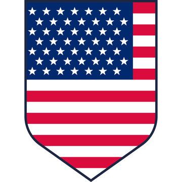 USA Flag Shield Vector Illustration
