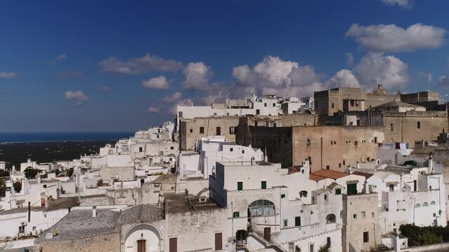 Aerial view of historic Ostuni white city