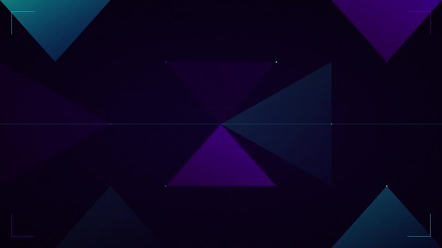 Cyber Tech Cyan And Violet Geometric Tesselation Overlay