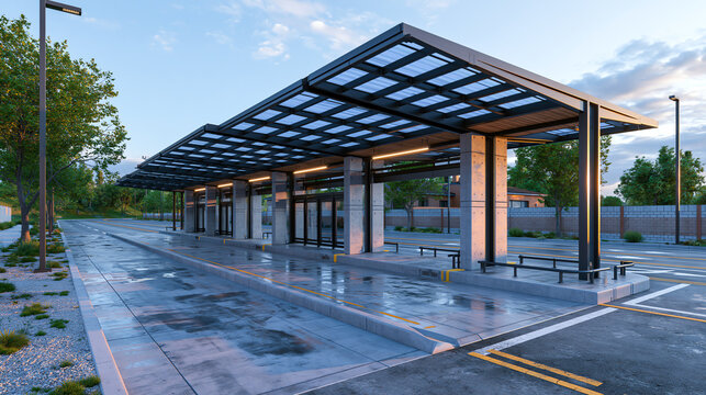 Modern Bus Rapid Transit Station Construction