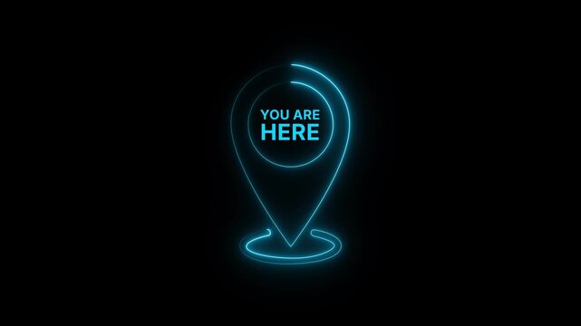 you are here sign icon mark location pointer pin. marker and pointer icon. location indicator. Motion graphics of pin location