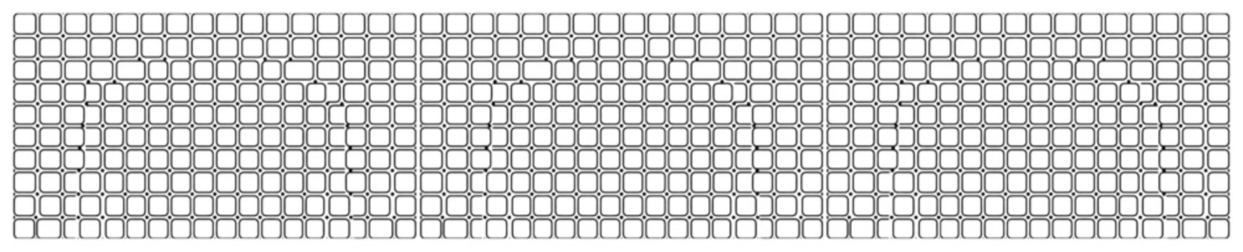 Rounded square geometric grid tile border pattern in black and white style