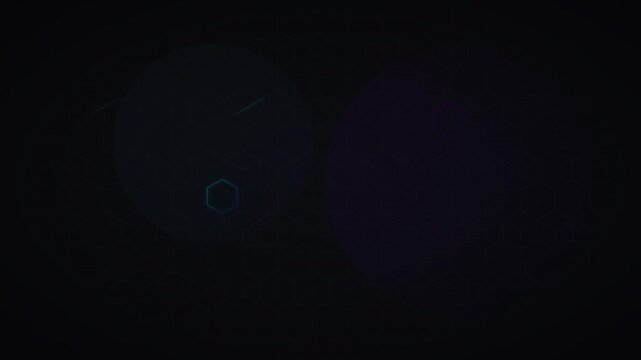 cyber tech hexagonal grid neon pulsing data loop