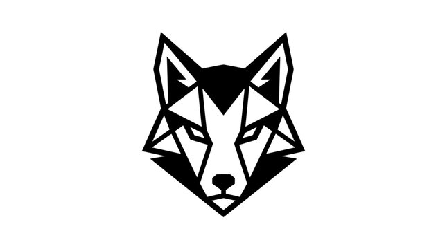 Geometric Wolf Head Illustration.