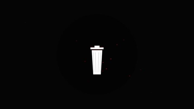 delete trash can icon with red disintegrating vector dust