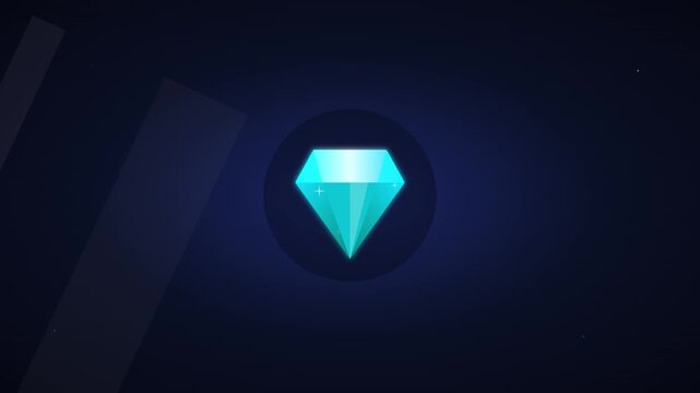 diamond luxury jewelry icon with sparkling refraction motion