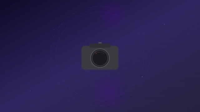 digital camera photography icon with shutter flash motion