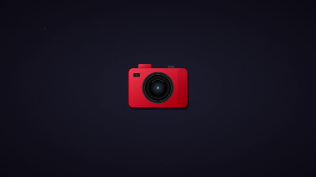 digital camera photography icon with flashing shutter light